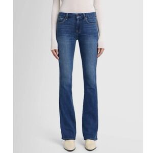 7 For All Mankind A Pocket Jeans Womens 29 Bootcut Stretch Denim Mid Rise FLAWED